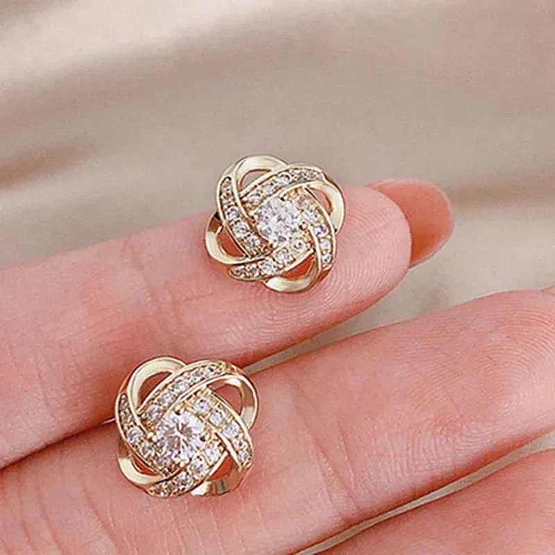 Floral Spiral Cross Earrings