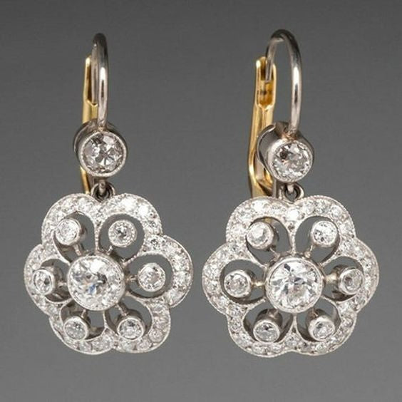 lux Vintage style Mandala Crystal Earrings set