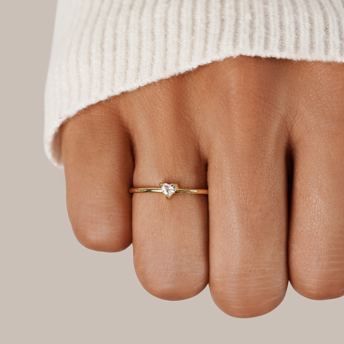 Loving Crystal Heart Ring