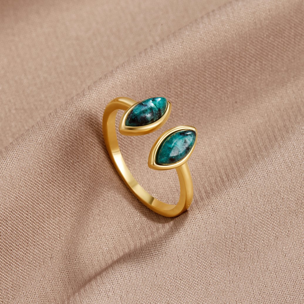 Luxe Double Green Wrap Ring